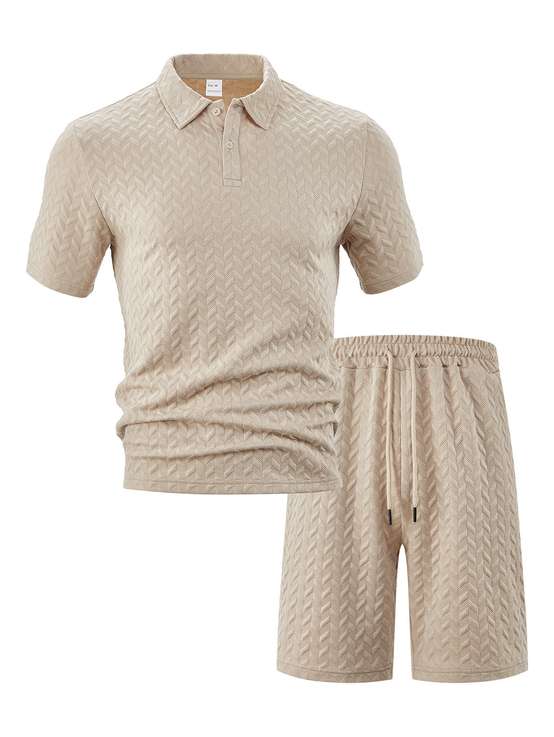 Men's polo and sports shorts set with structured pattern Lune London