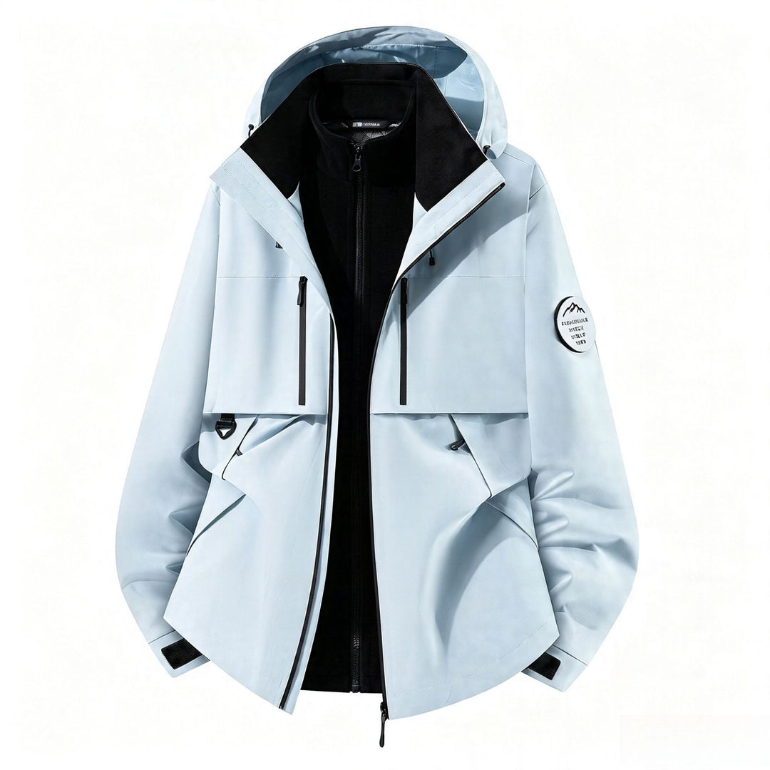 Men's three-layer softshell outdoor jacket with removable fleece lining and hood Amarae