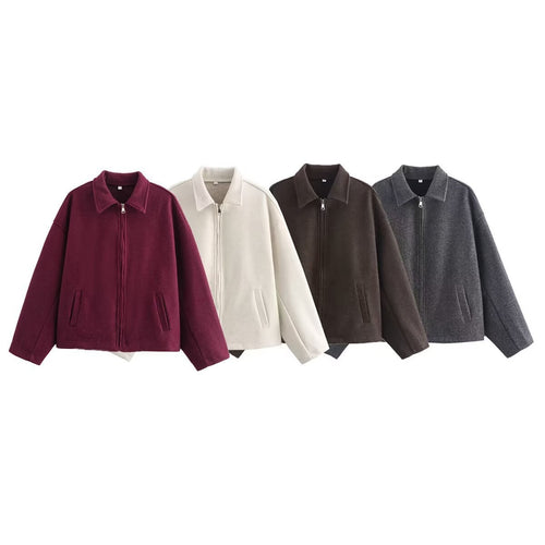 Femmelle casual jacket with high collar and practical side pockets Amarae