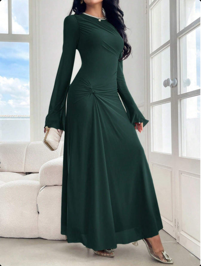 Women's maxi dress with gathered waist and bell sleeves Amarae
