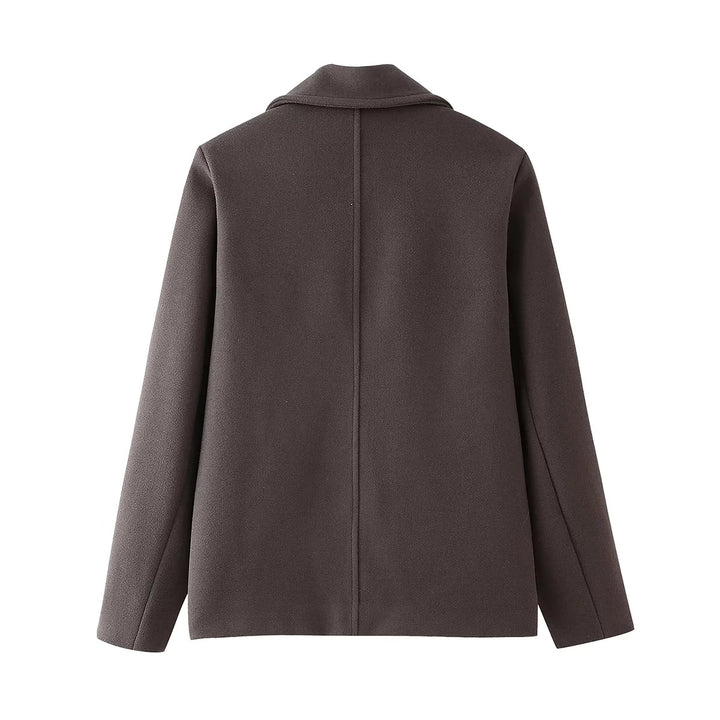 Elegant wool coat for women with deep lapels and practical pockets Amarae
