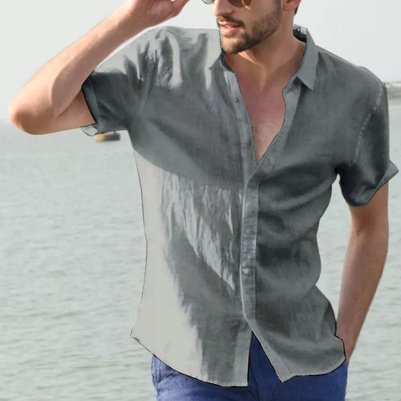 Light linen short sleeve shirt for men Amarae