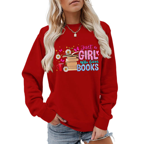 Sweat-shirt féminin avec motif de livre accrocheur et coupe décontractée Chic & Stil