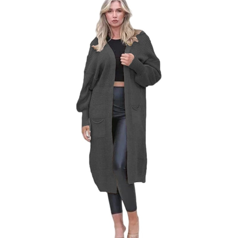 Thick knit cardigan for women with deep pockets and relaxed fit Lune London