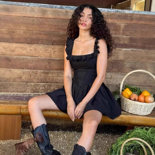 Fluid mini dress for women with ruffle details and a flattering cut Amarae