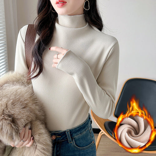 Women's fitted long sleeve top with high collar Chic & Stil