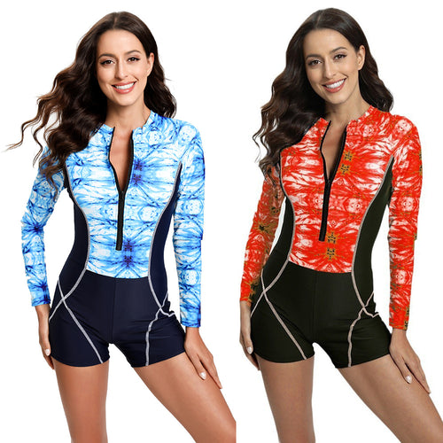 Ladies long sleeve surf suit with integrated UV sun protection Amarae