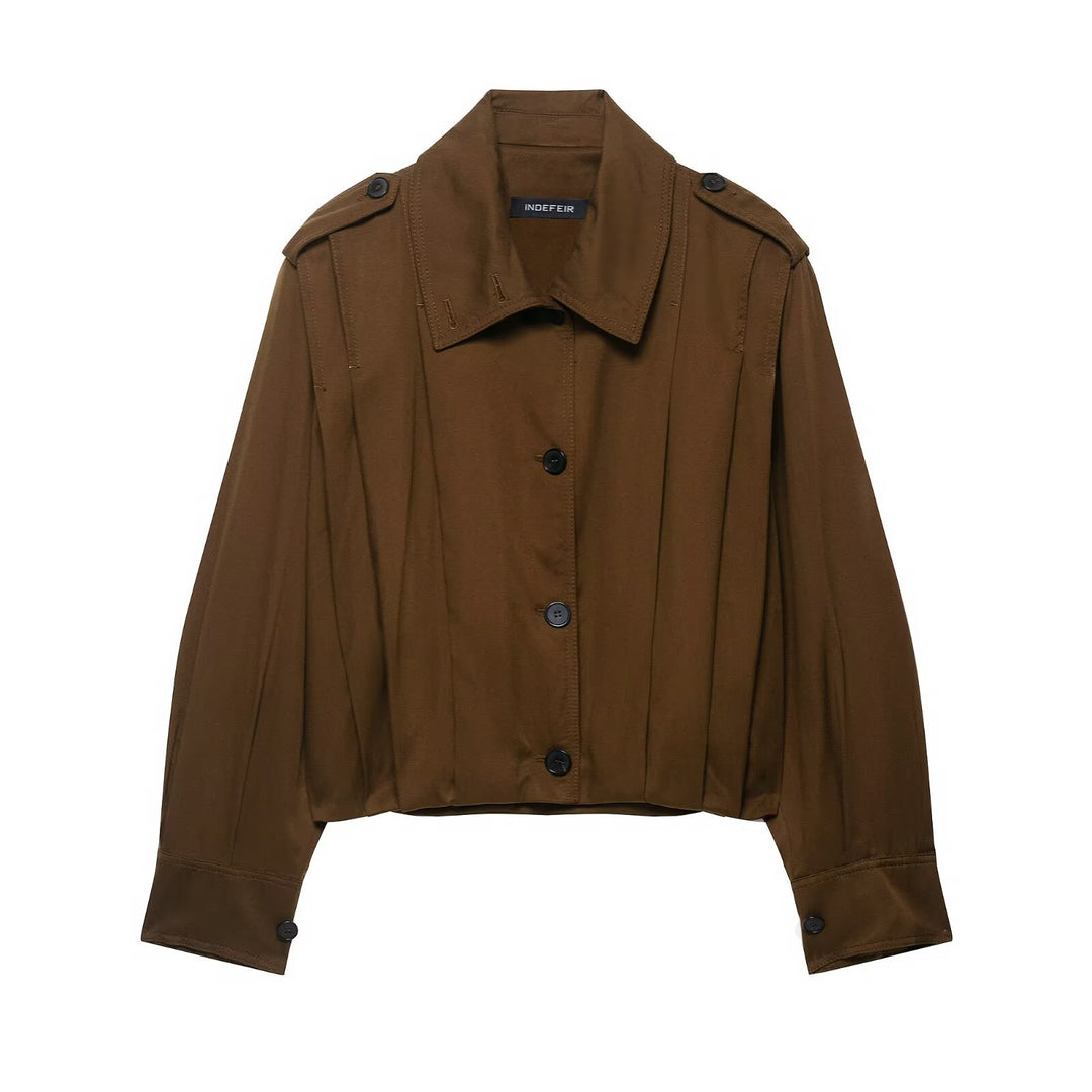 Fashion cropped jacket for women with decorative button details Lune London