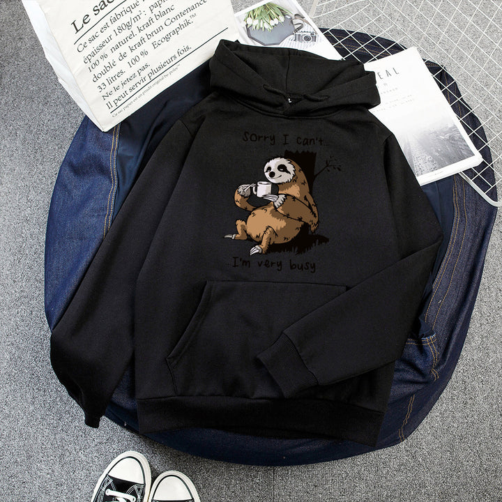 Ladies hoodie with cute animal motif and playful slogan Lune London