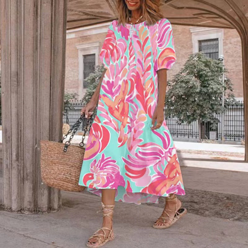 Lune London Floral Print Summer Maxi Dress for Women