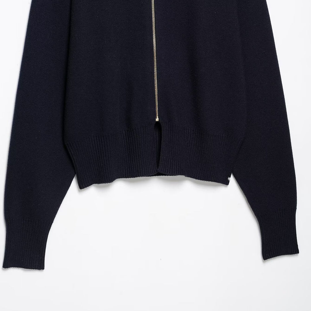 Women's Cropped Cardigan with Stand-up Collar and Full Zip Amarae