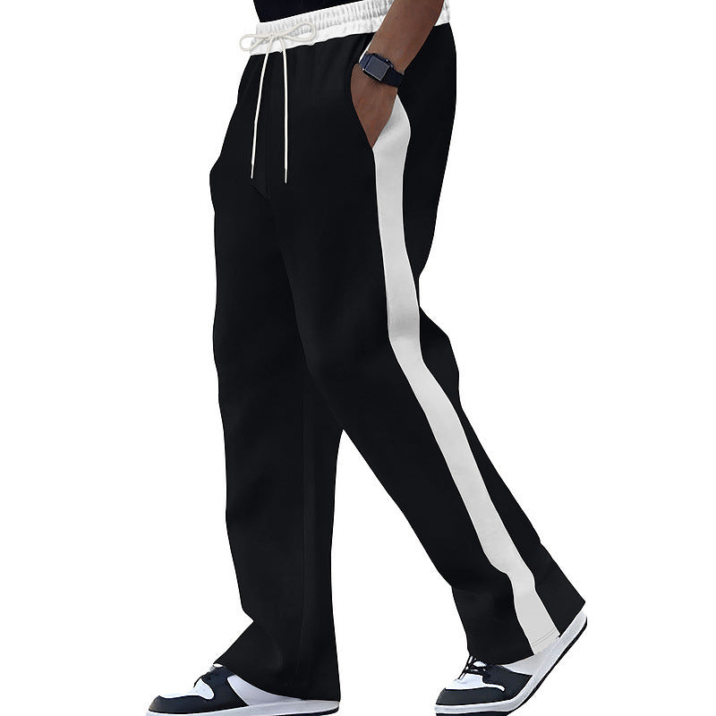 Men's leisure pants with contrasting side stripes and elastic waistband Chic and style