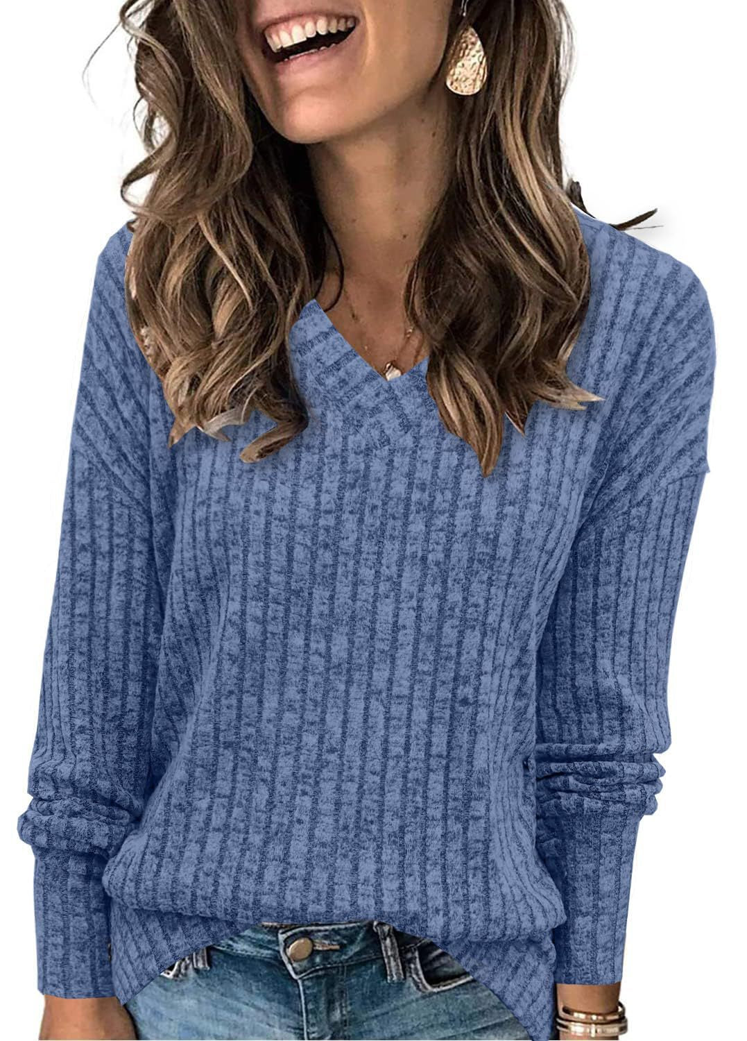 Ladies V-neck knitted sweater Lune London