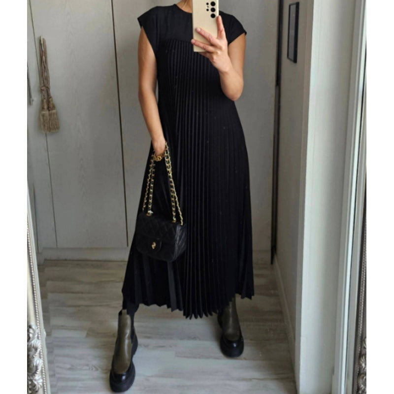 Robe maxi plissée élégante pour dames avec poches pratiques Chic & Stil