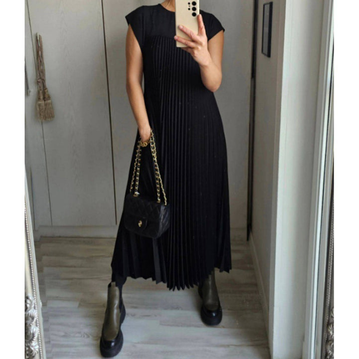 Robe maxi plissée élégante pour dames avec poches pratiques Chic & Stil