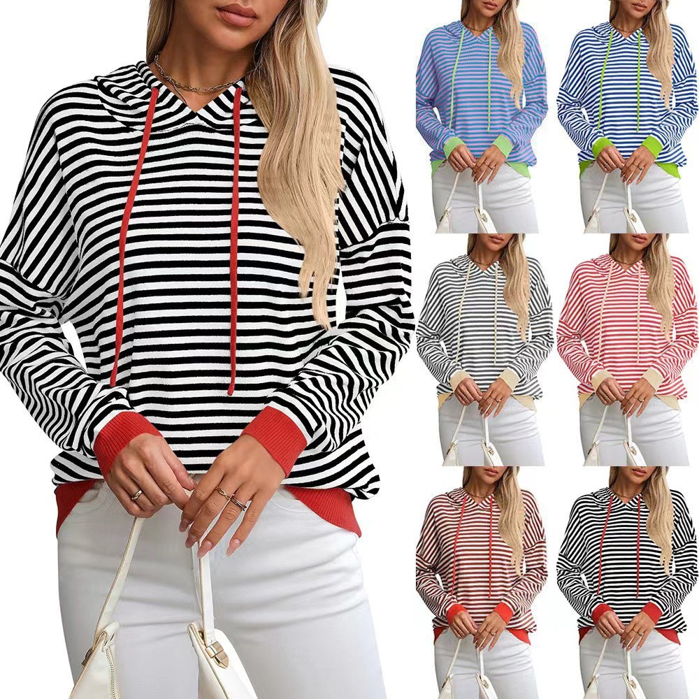 Casual hoodie for ladies with colorful striped pattern Amarae