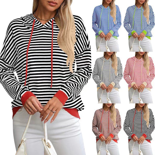 Casual hoodie for ladies with colorful striped pattern Amarae