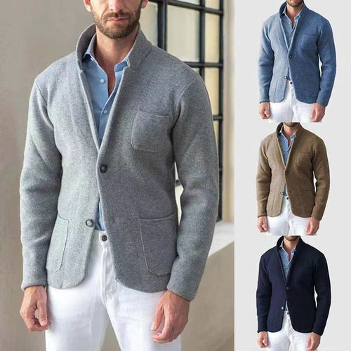 Men's Knitted Blazer with An Elegant Look and Practical Pockets Amarae