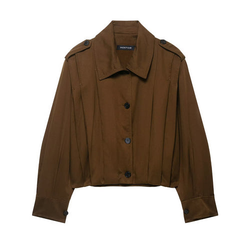Ladies cropped utility jacket with structured pleats Amarae