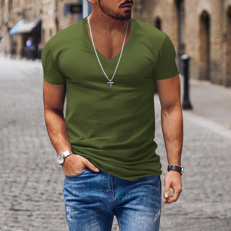 Men's casual V-neck t-shirt Chic und Style