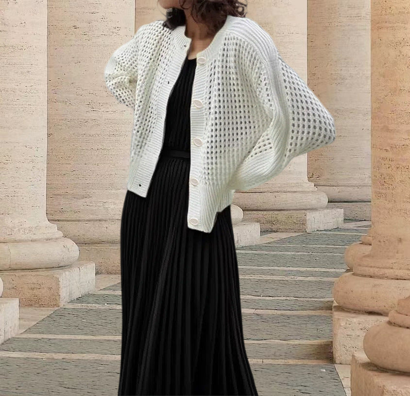 Women's knit jacket with an innovative perforated pattern and a comfortable fit Lune London