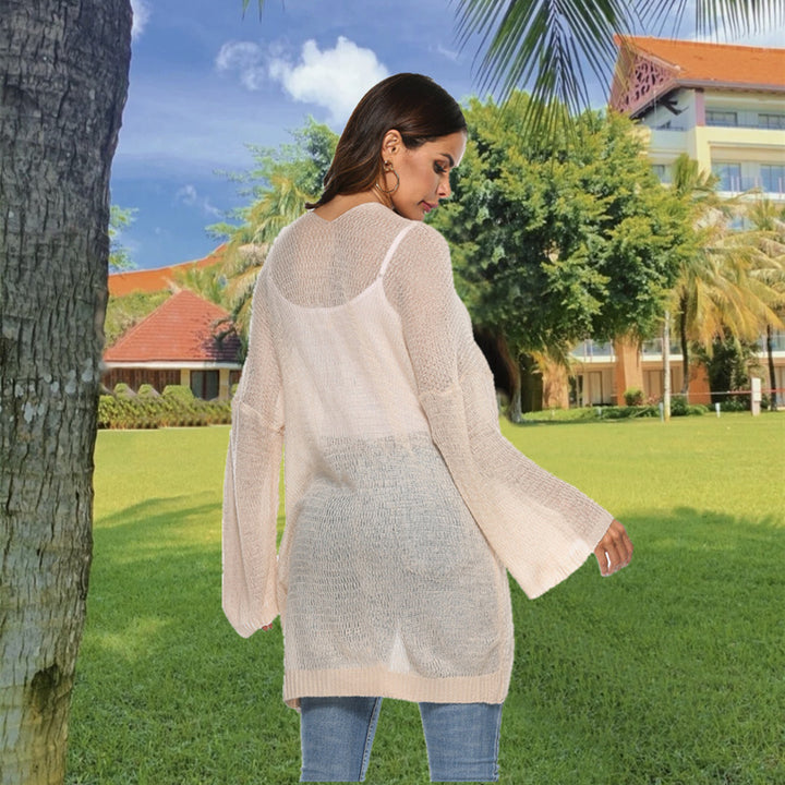 Women Long Knit Sweater with Loose Fit and Comfortable Sleeves Lune London