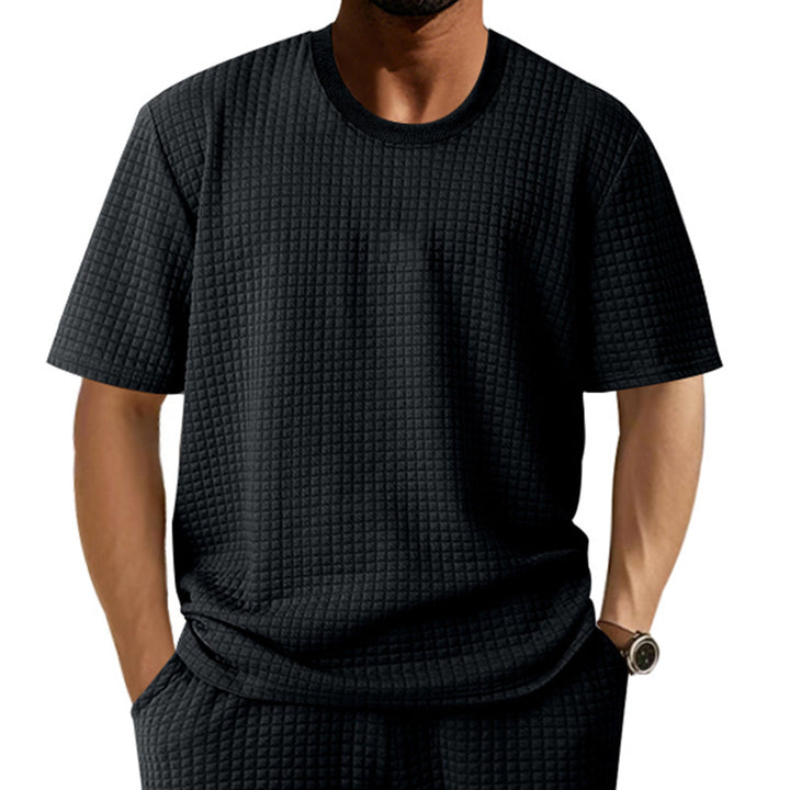 Casual men's t-shirt made of breathable cotton with textured design Lune London