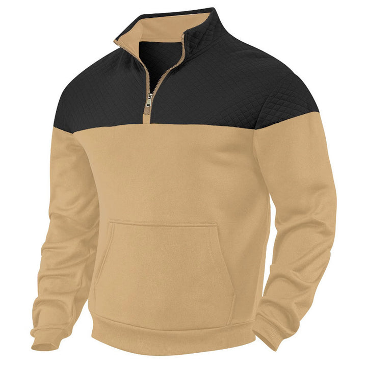 Men's hoodie with zip and textured outer material Chic and style