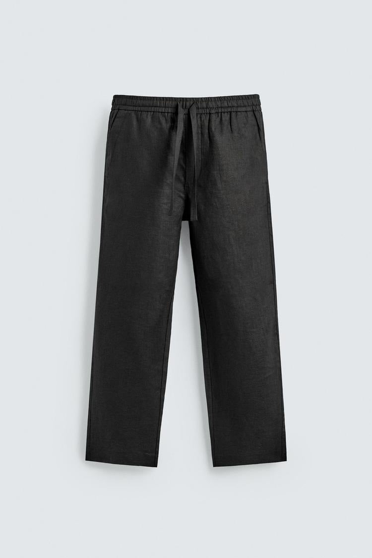Men's linen pants with elastic waistband and drawstring Amarae