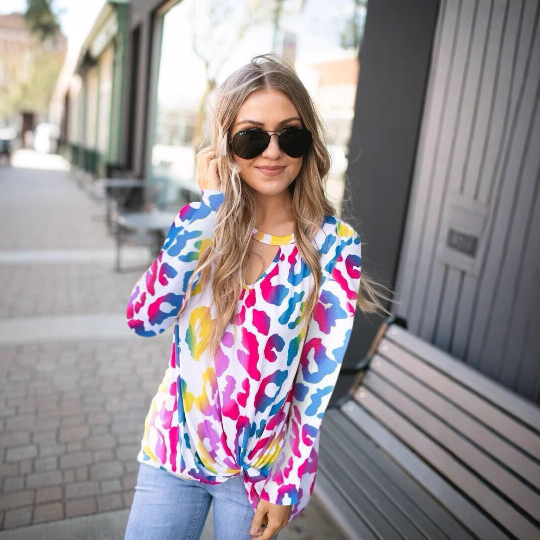 Women casual top with a trendy V neck twist Amarae