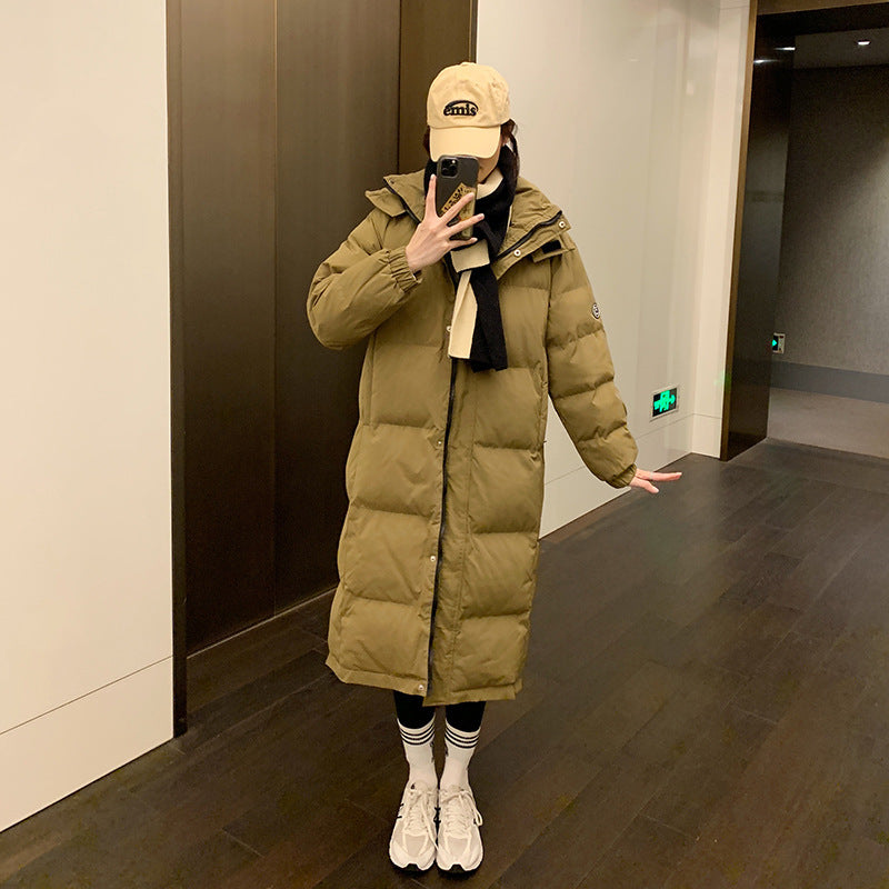 Ladies Long insulated winter parka with hood and additional inner pockets Lune London