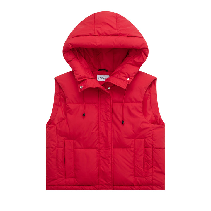 Quilted vest for women with hood and practical pockets Lune London