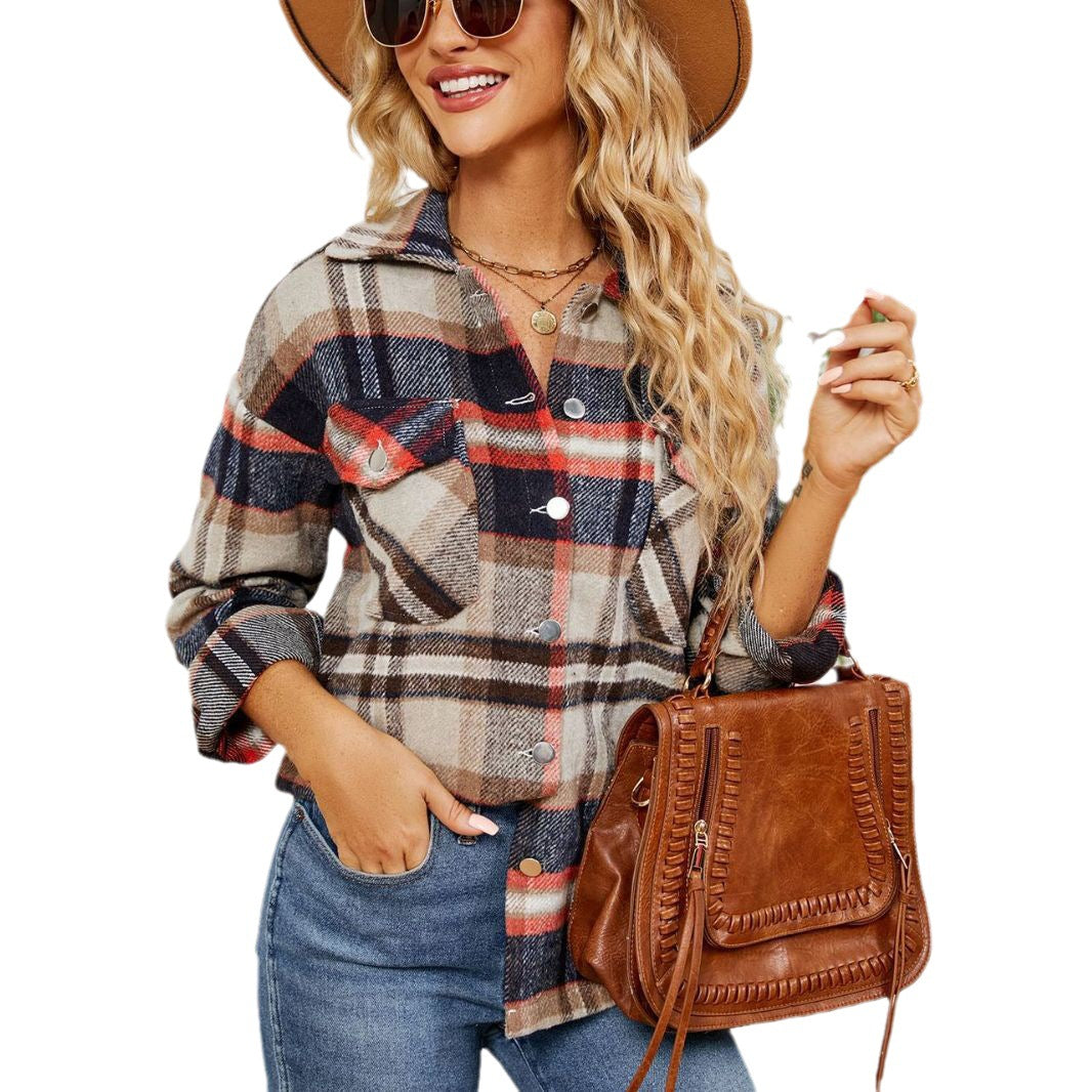 Oversized checkered shirt for women in soft flannel Amarae
