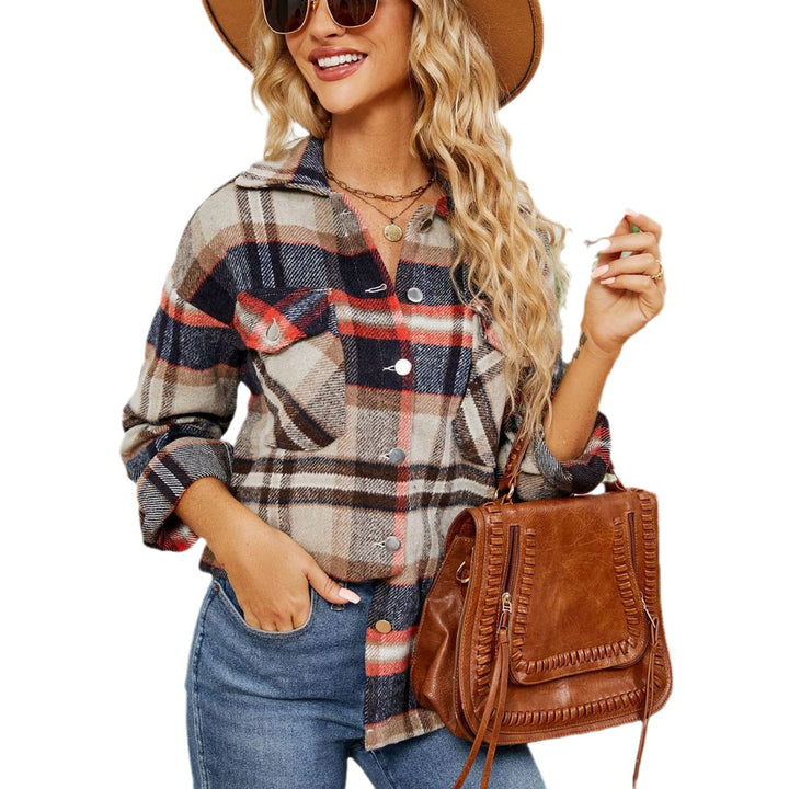 Oversized checkered shirt for women in soft flannel Amarae