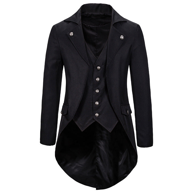 Elegant steampunk jacket for men with asymmetrical cut and refined details Lune London