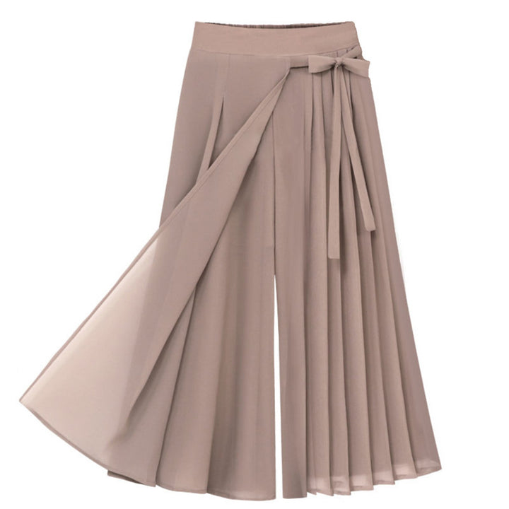 Elegant pleated skirt for women with side belt at the waist Lune London