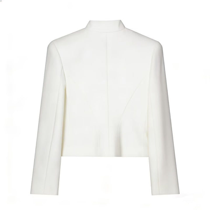 Women's short military-style jacket with cord appliqué and stand-up collar Amarae