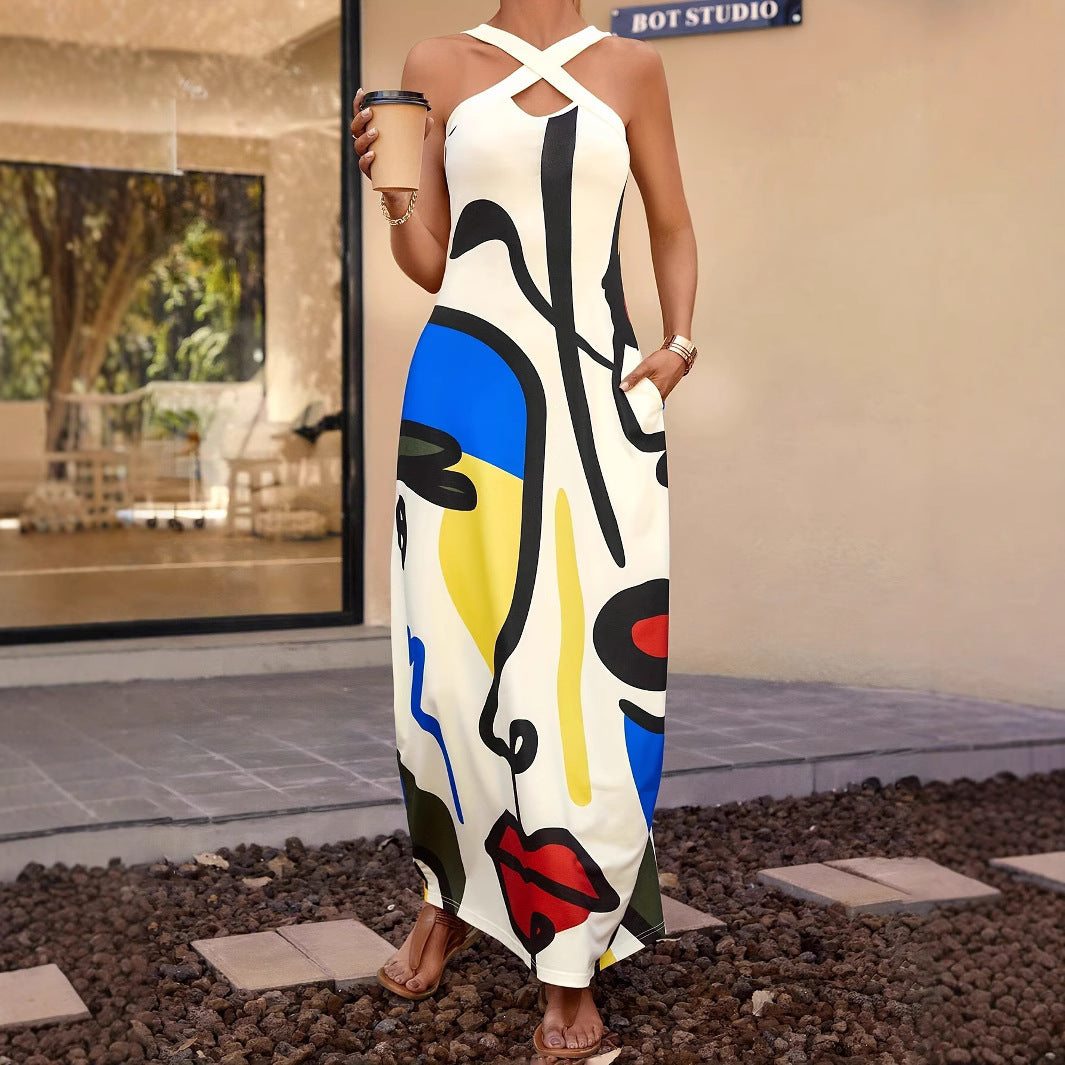 Woman Chic Artistic Maxi Dress
