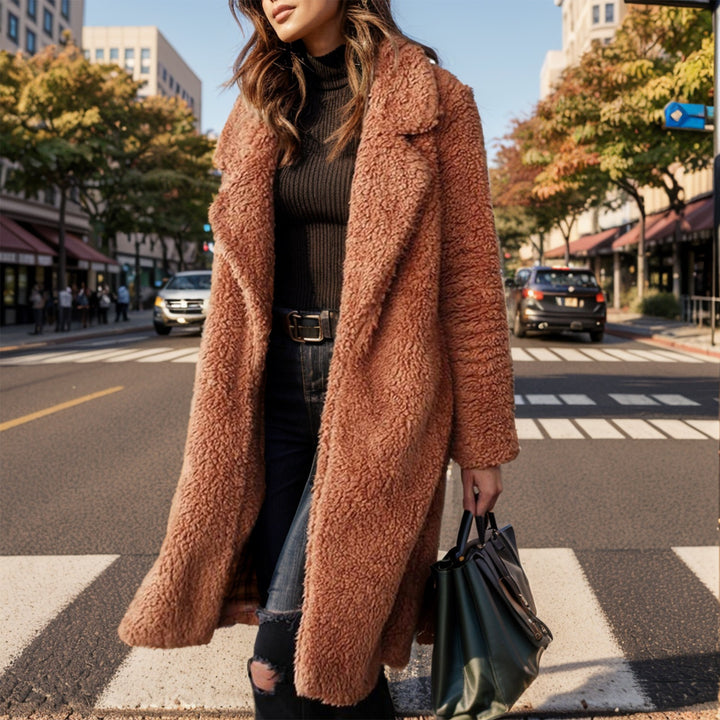 Oversized plush coat for women with teddy fur Amarae
