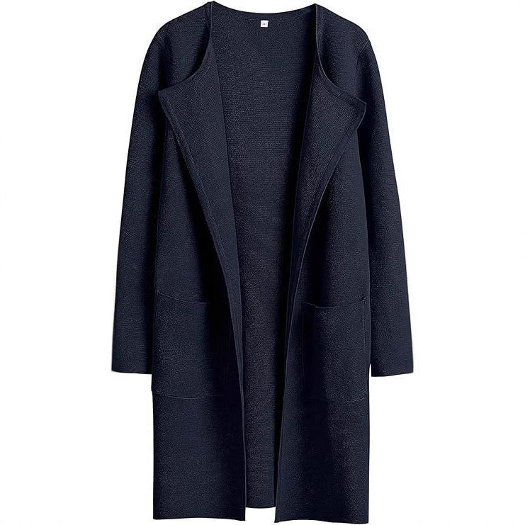 Lune London Women's Open Front Knitted Jacket with Practical Pockets