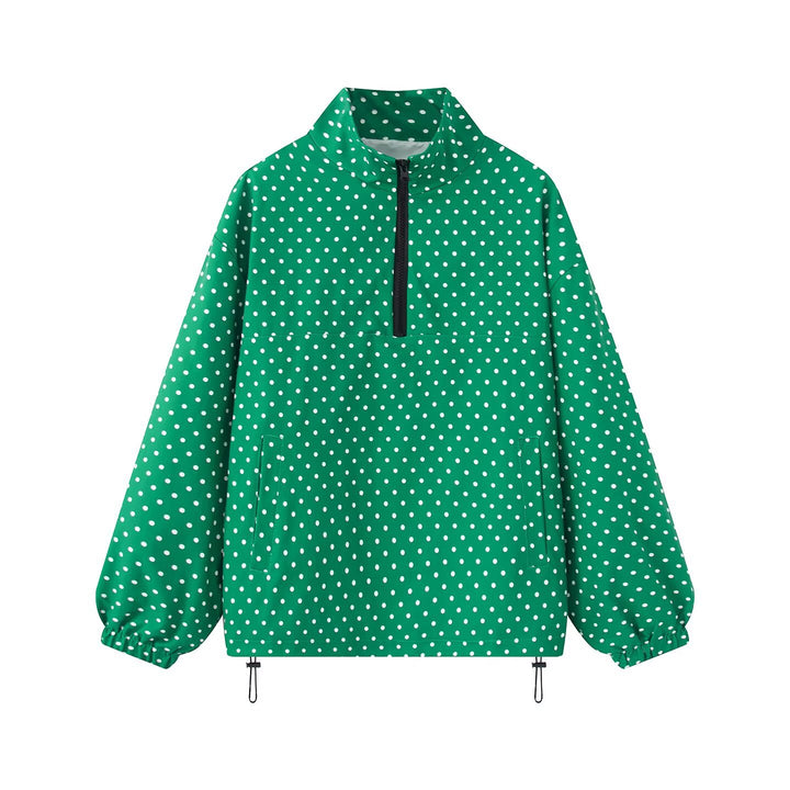 Women's Water-Repellent Oversized Anorak with Half Zipper and Kangaroo Pocket Amarae