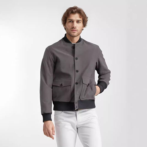 Casual college jacket for men in soft material with practical pockets Amarae