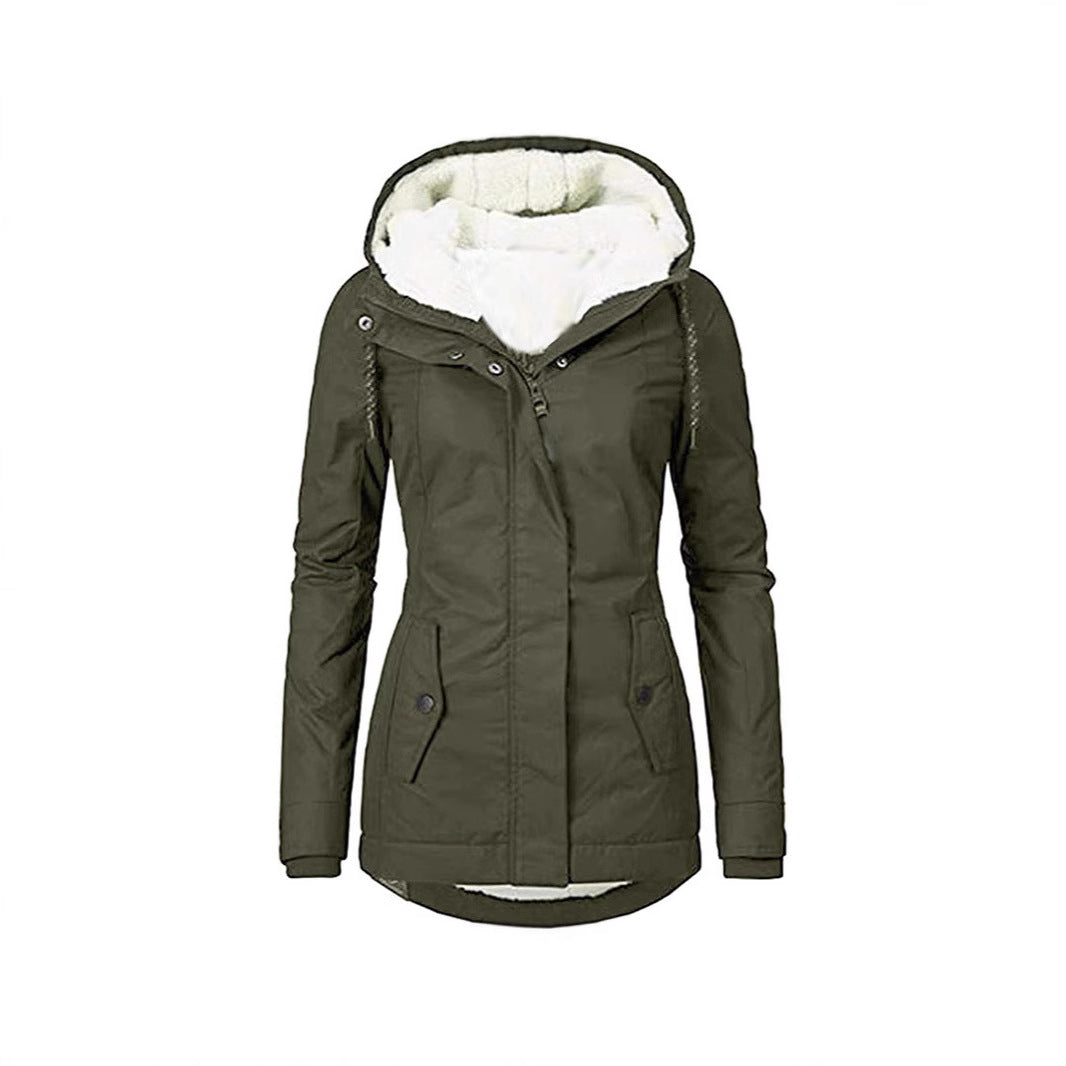 Ladies warm outdoor jacket with plush lining Lune London
