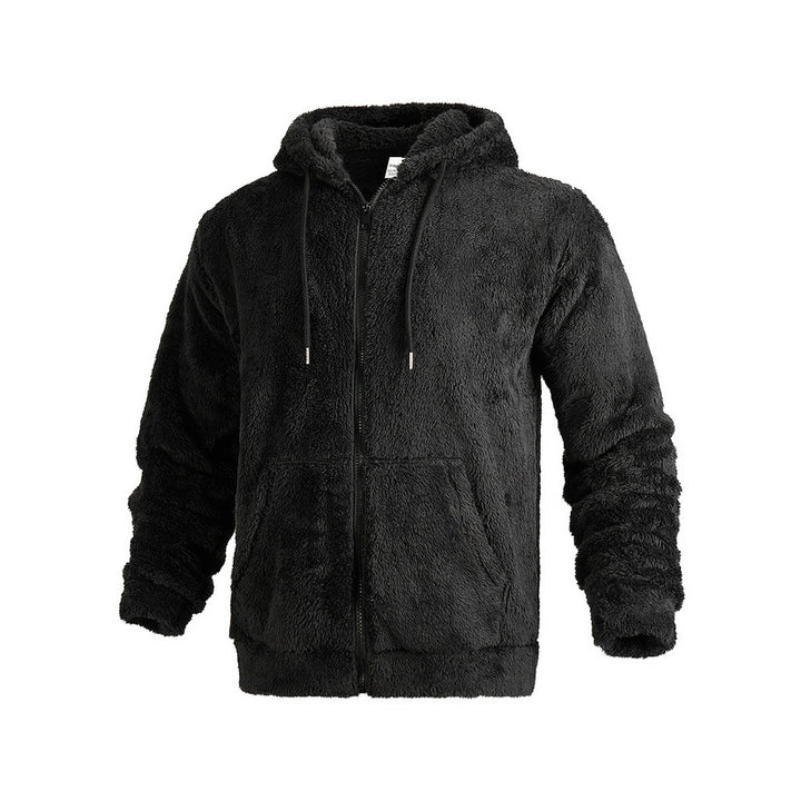 Men's cozy fleece jacket with hood and side pockets Lune London