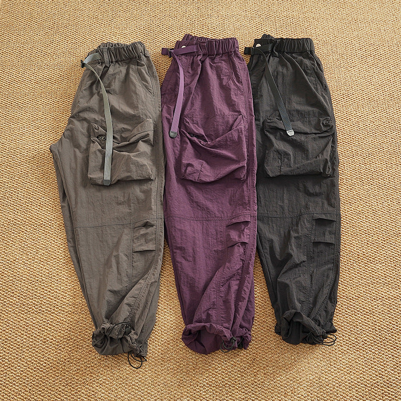 Women’s cargo pants with elastic waist and multifunctional pockets Lune London