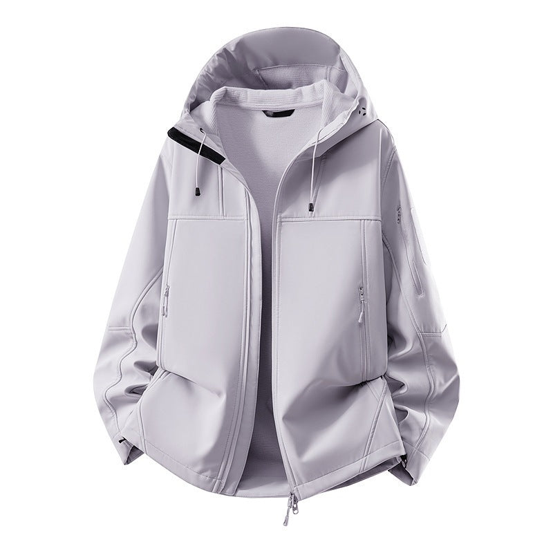 Men's softshell jacket with fleece lining, water-repellent and hood reinforcement Amarae