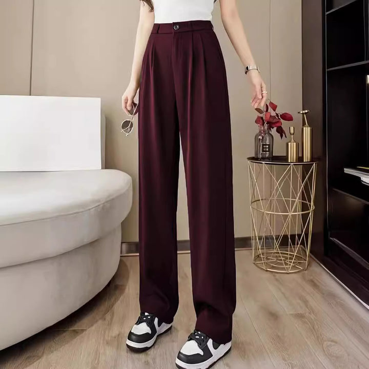 High-waisted pleated wide-leg pants for women Lune London
