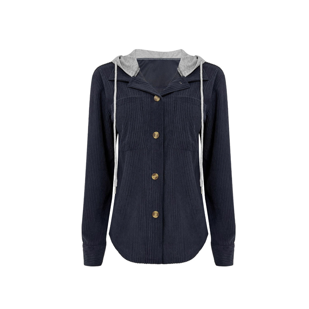 Ladies Casual Long Jacket with Hood and Button Details Lune London