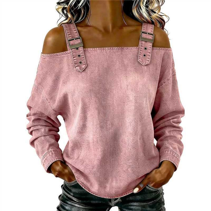 Women's casual sweatshirt with decorative shoulder details Chic & Stil