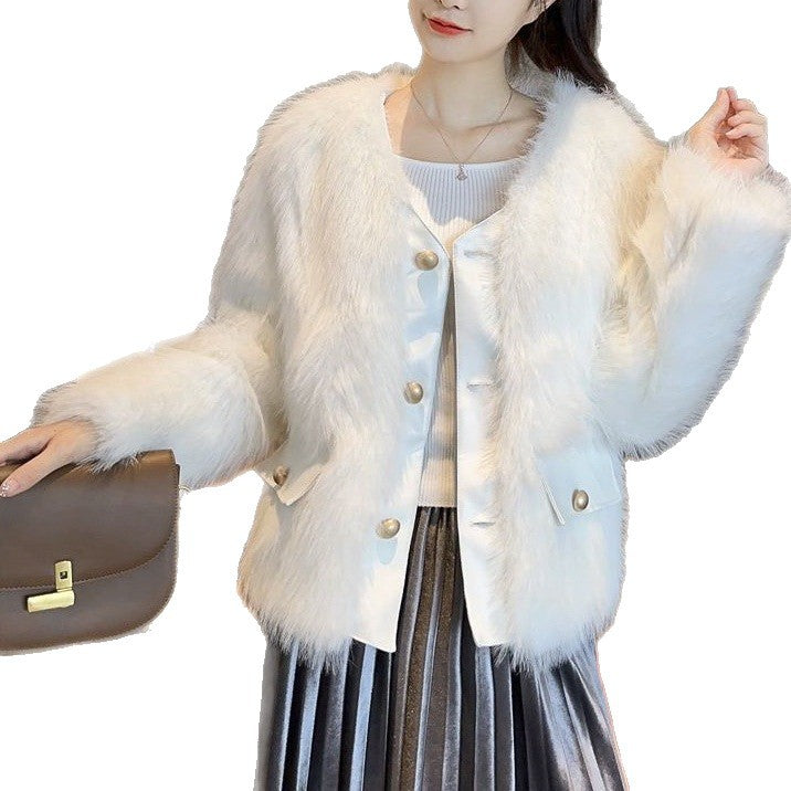 Veste en fourrure floue pour femmes Chic & Stil